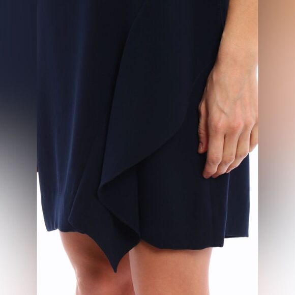 NWT Diane Von Furstenberg Vestido Corto Wyler Azul Oscuro Mini Black Dres Size 0 - Picture 4 of 12